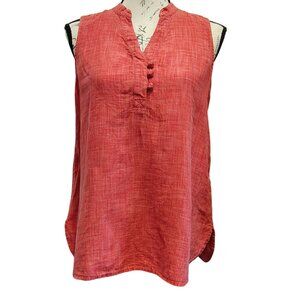 J. Jill Red Linen Tank Top Size Small